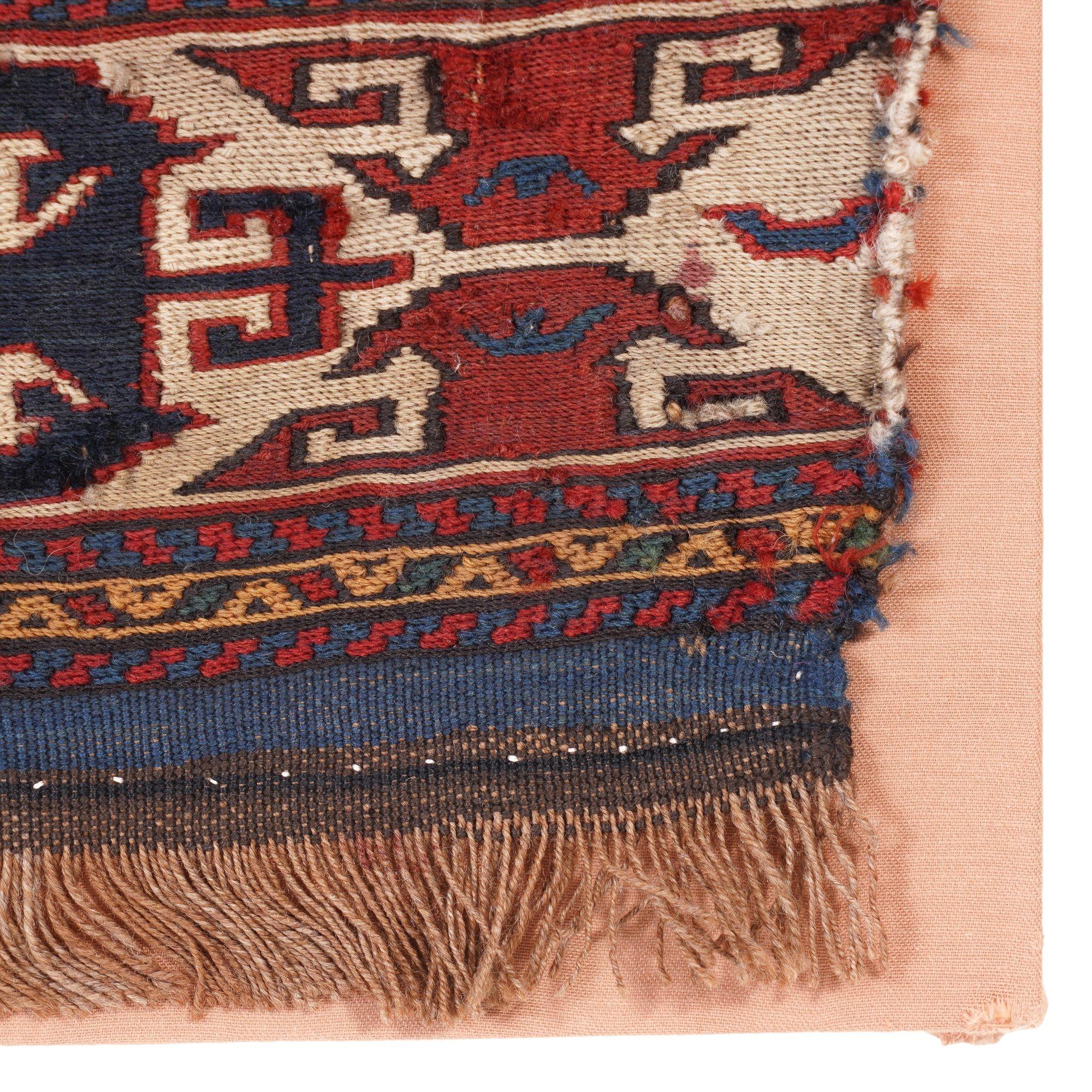 Montierte Soumak-Wiegeplatte Textil, um 1880 im Angebot 1