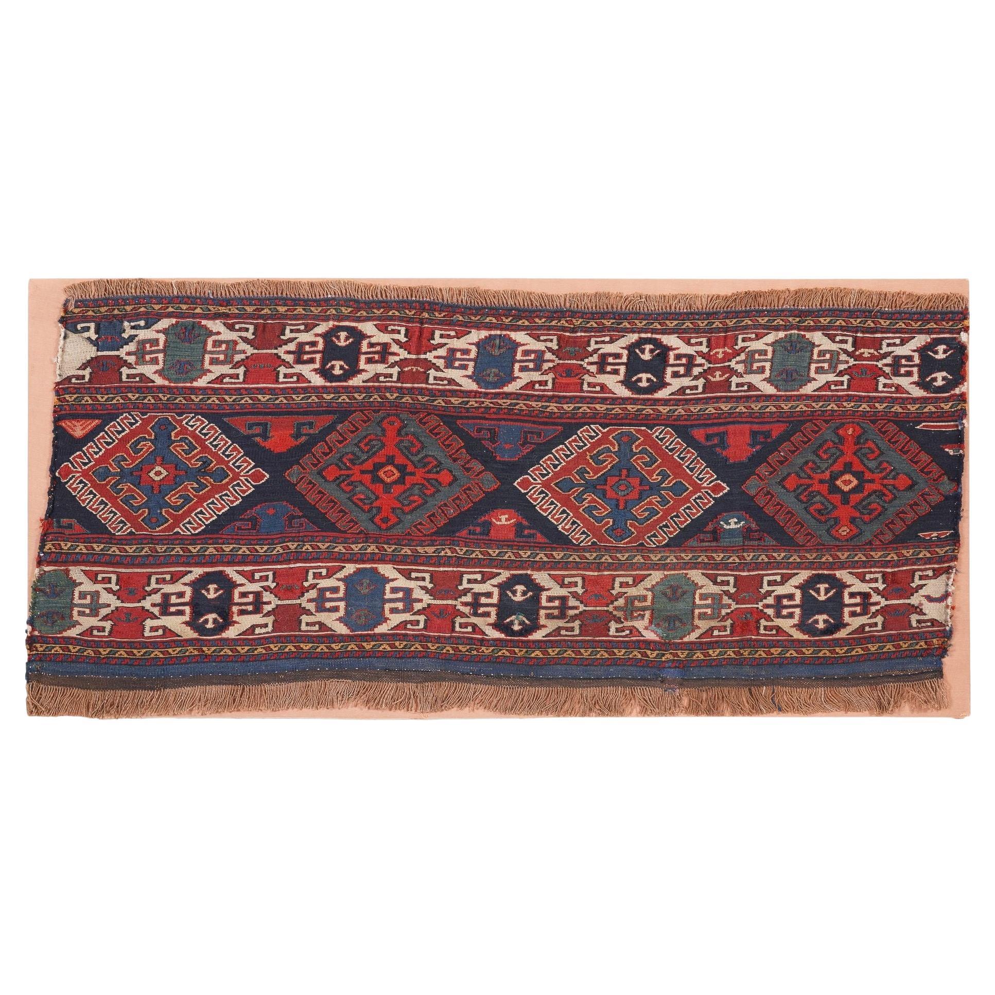 Montierte Soumak-Wiegeplatte Textil, um 1880 im Angebot