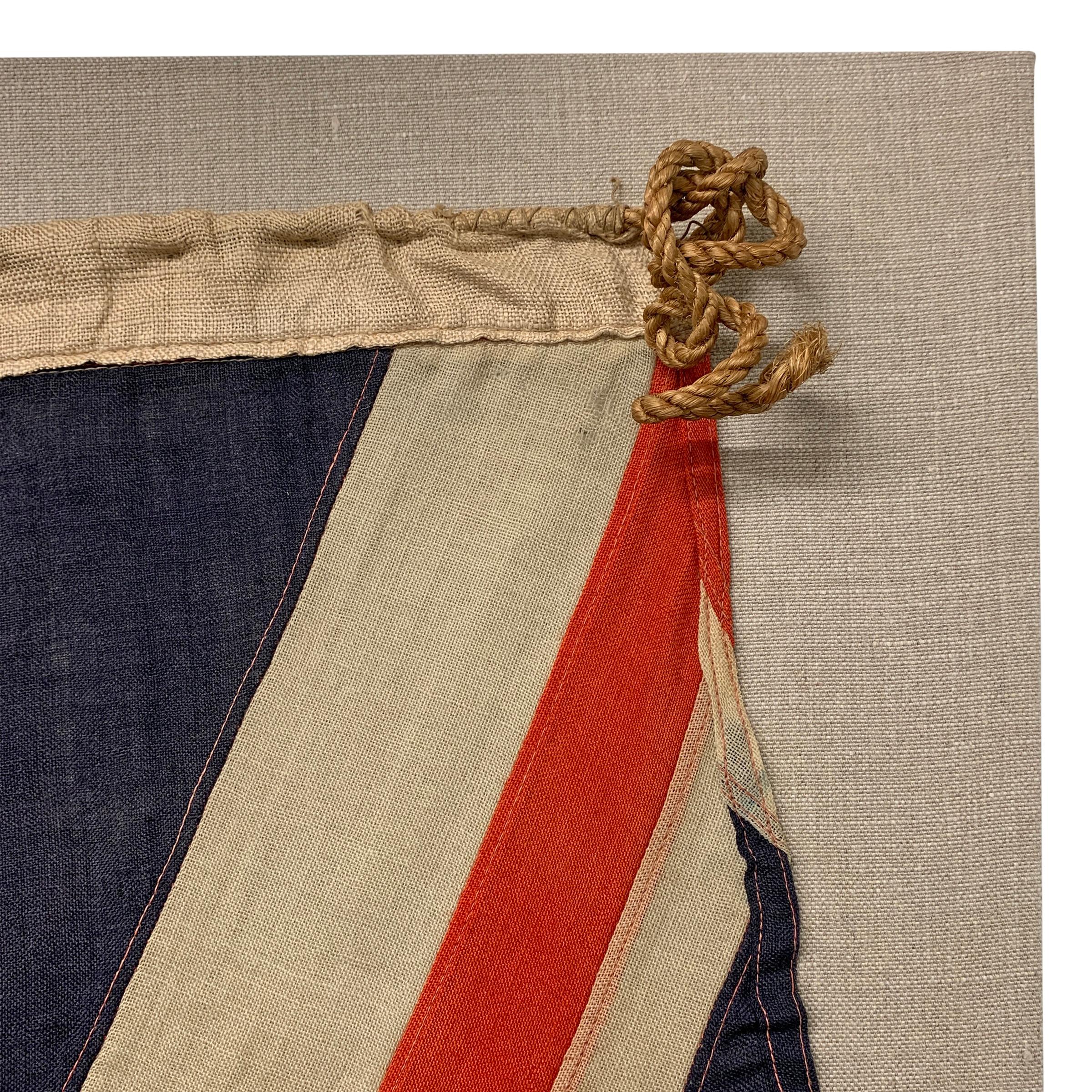 Mounted Vintage British Linen Union Jack Flag 4