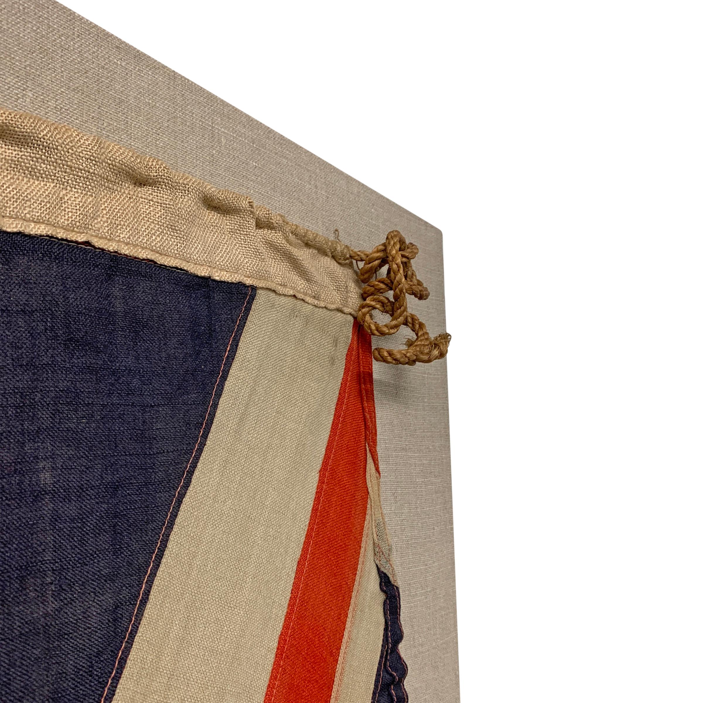 Mounted Vintage British Linen Union Jack Flag 5