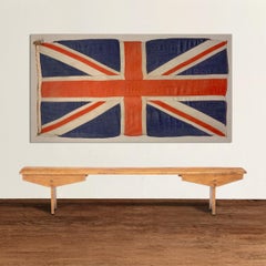 Mounted Vintage British Linen Union Jack Flag