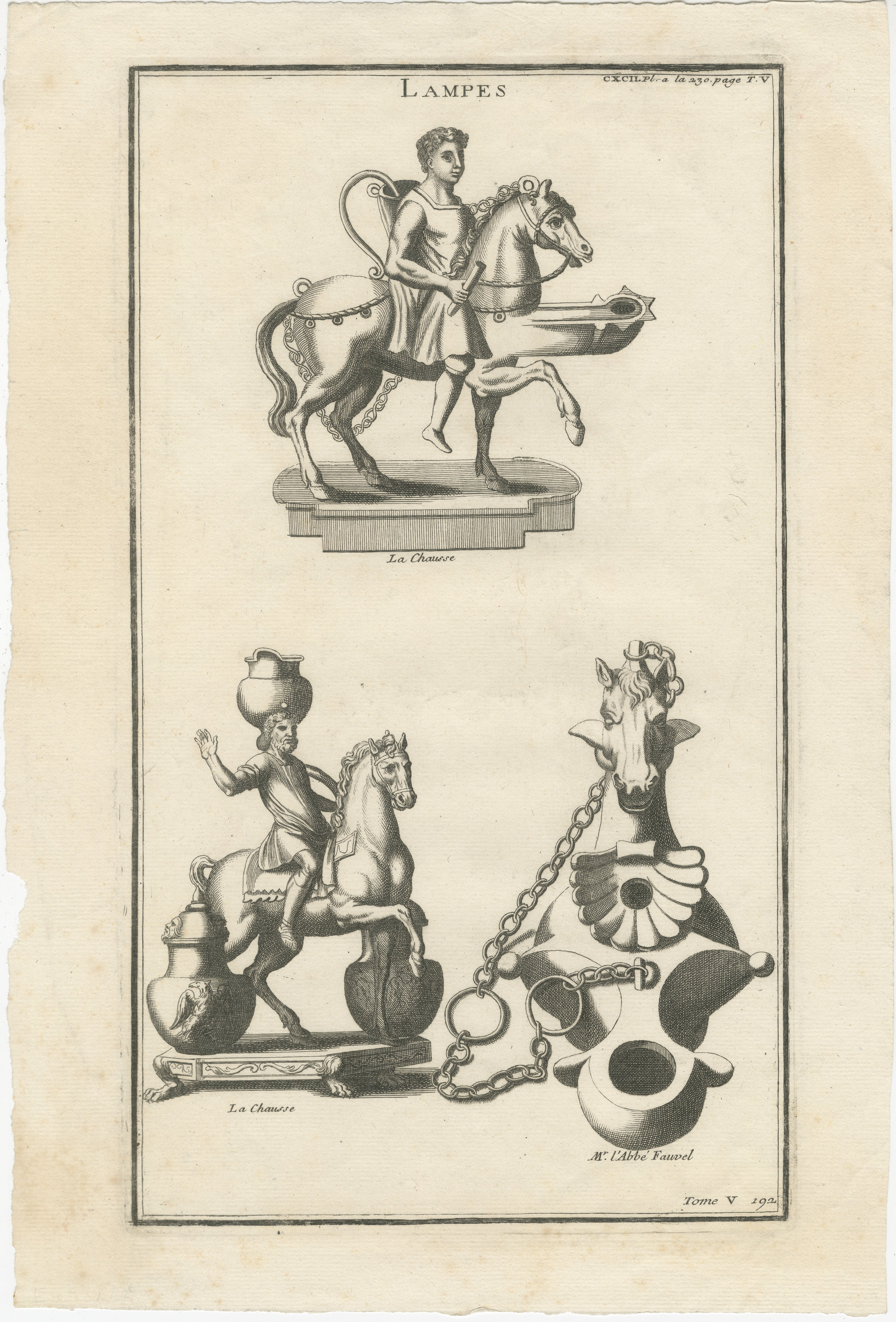 The image features an 18th-century engraving from Bernard de Montfaucon's 