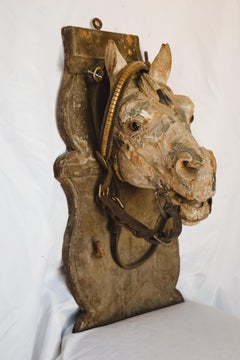 Mounted Wood Horse Head