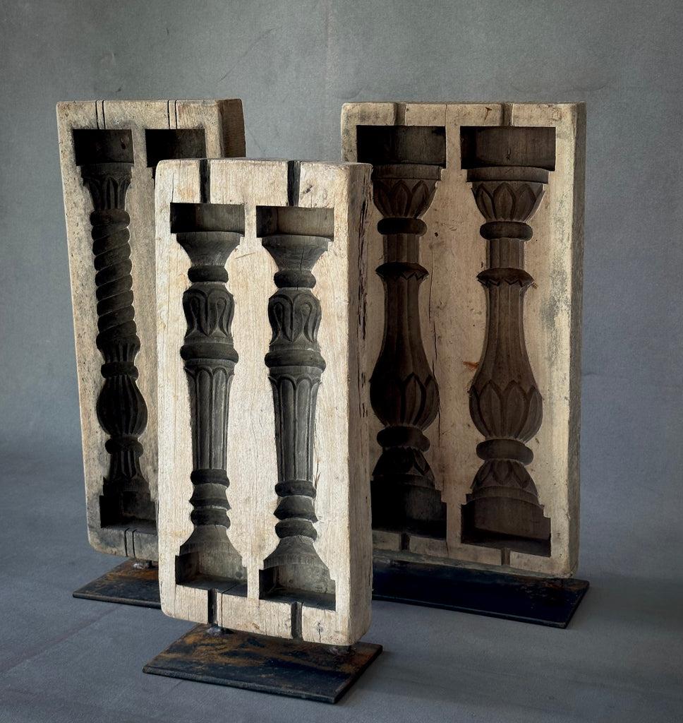 French Mounted Wooden Balustrade Molds For Sale