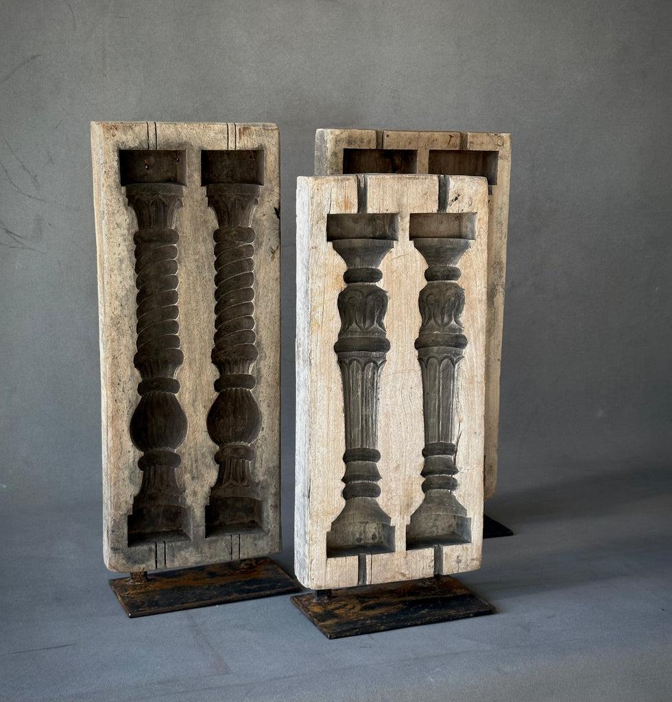 Mounted Wooden Balustrade Molds In Good Condition For Sale In Los Angeles, CA