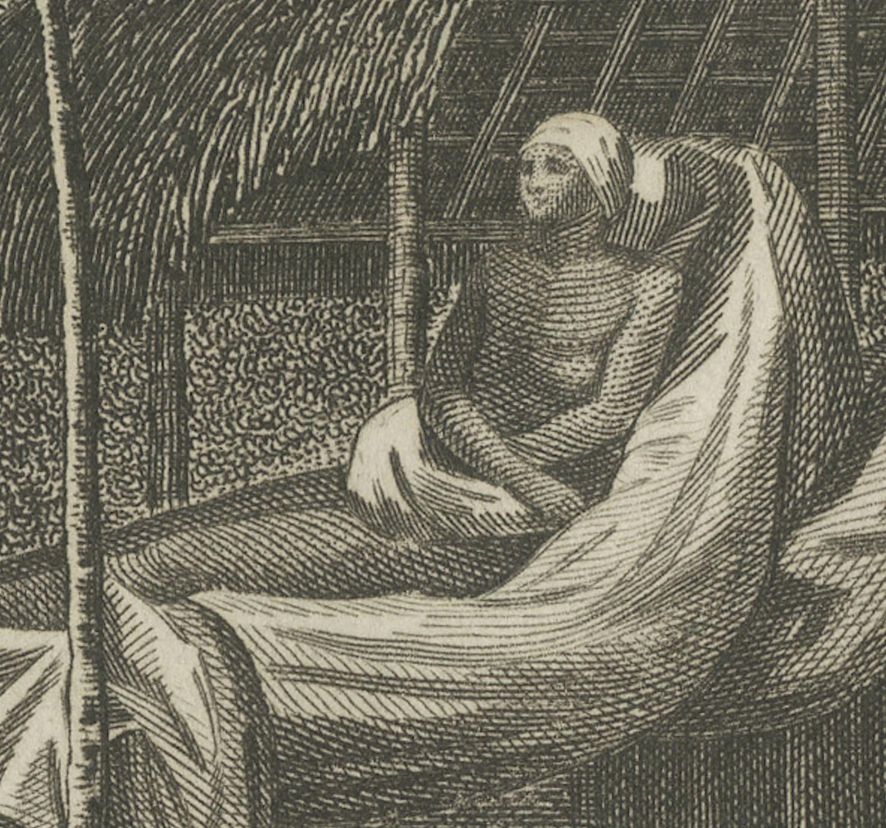 Engraved Mourning the Chief: Engraving of The Morai at Otaheite, now called Tahiti, 1817  For Sale