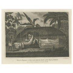 Mourning the Chief: Gravur des Morai in Otaheite, jetzt Tahiti genannt, 1817
