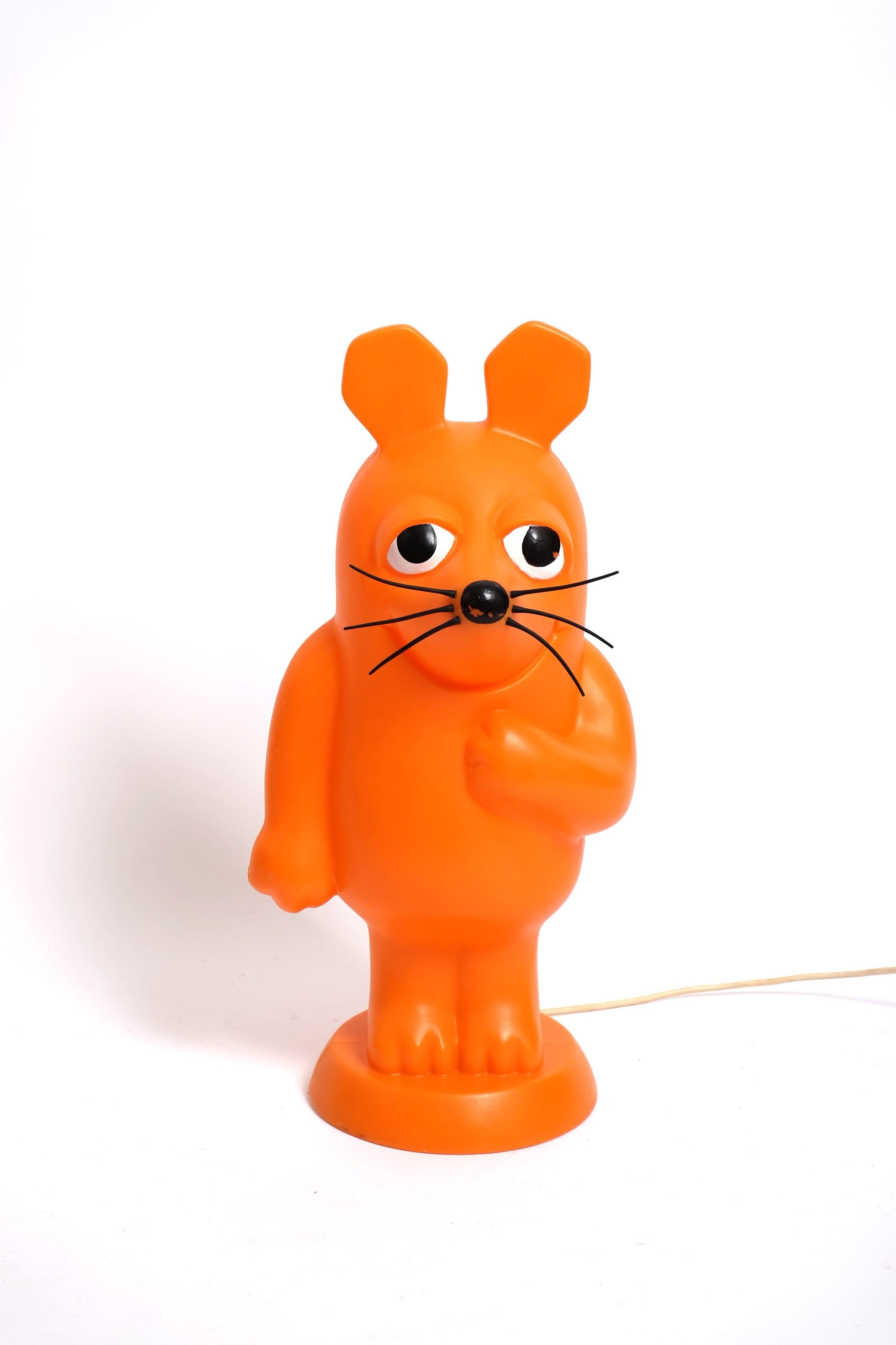 Orange Mouse Table / Floor Lamp Space Age Plastic, Germany 1970s For Sale 6