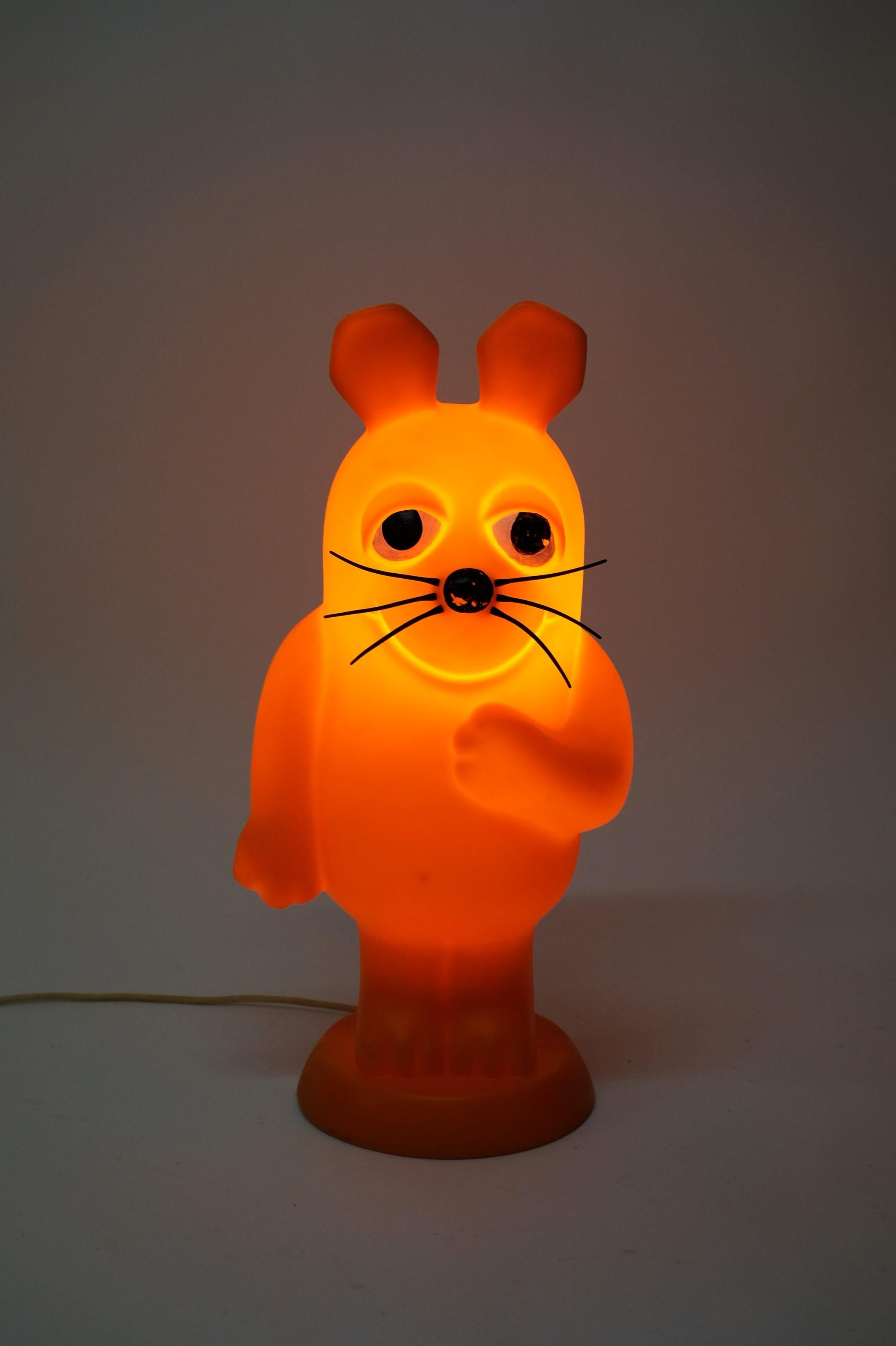 Orange Mouse Table / Floor Lamp Space Age Plastic, Germany 1970s For Sale 14