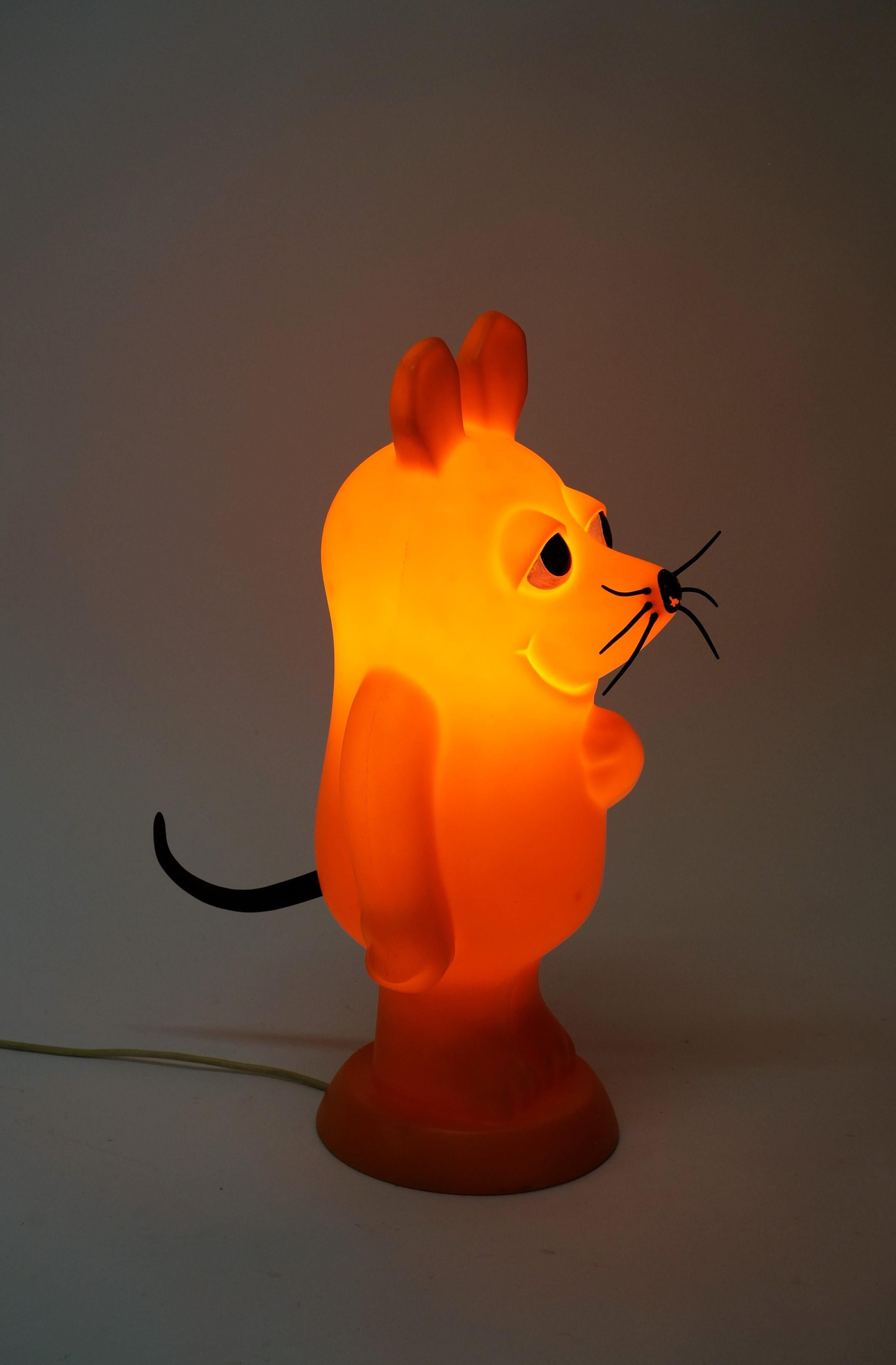 Orange Mouse Table / Floor Lamp Space Age Plastic, Germany 1970s For Sale 15