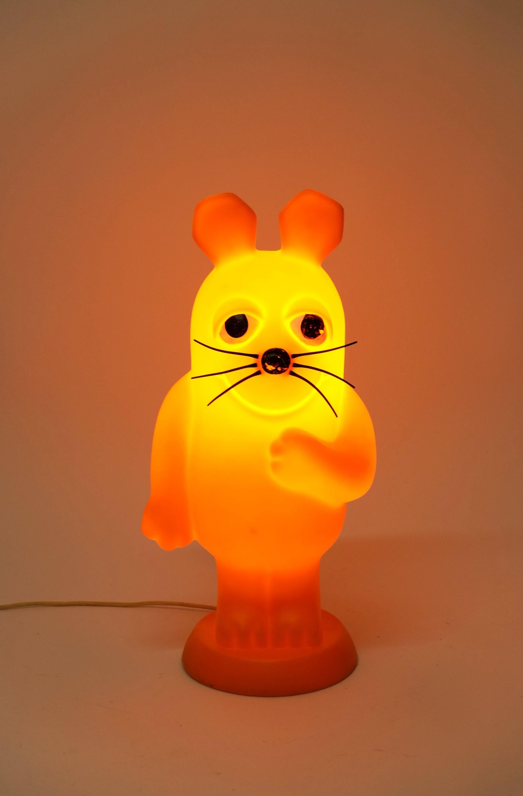 Orange Mouse Table / Floor Lamp Space Age Plastic, Germany 1970s For Sale 16