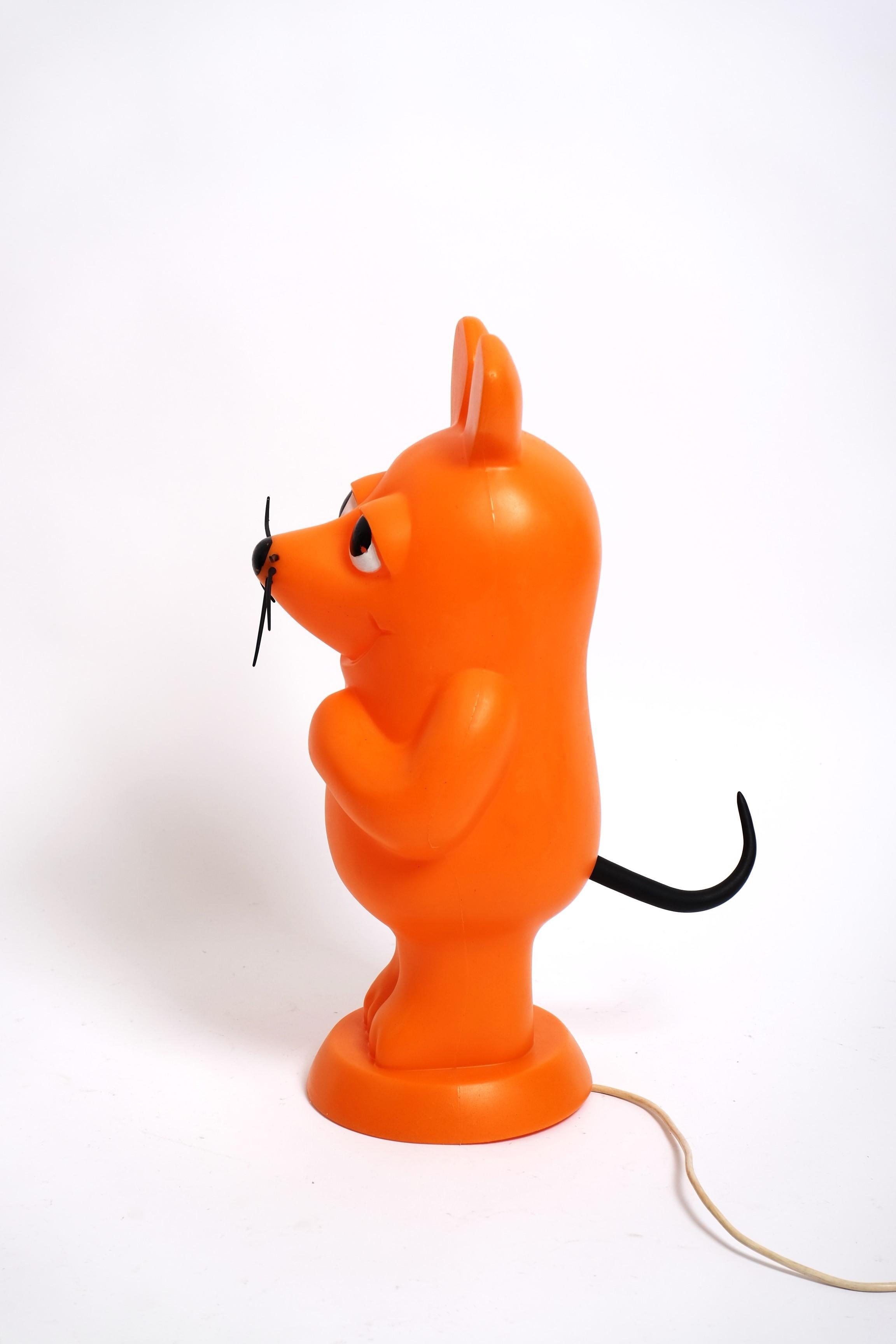 Orange Mouse Table / Floor Lamp Space Age Plastic, Germany 1970s For Sale 3