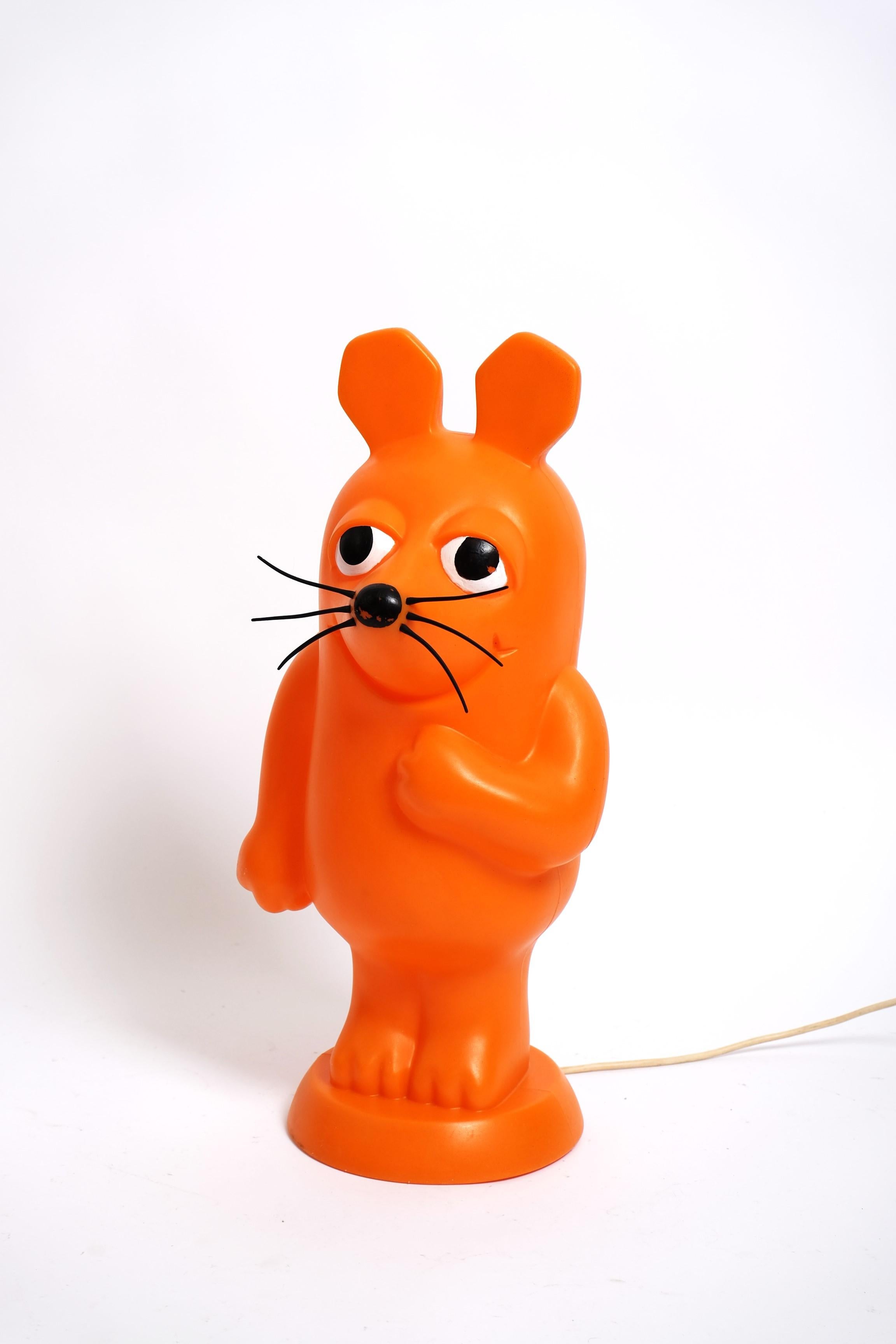 Orange Mouse Table / Floor Lamp Space Age Plastic, Germany 1970s For Sale 5