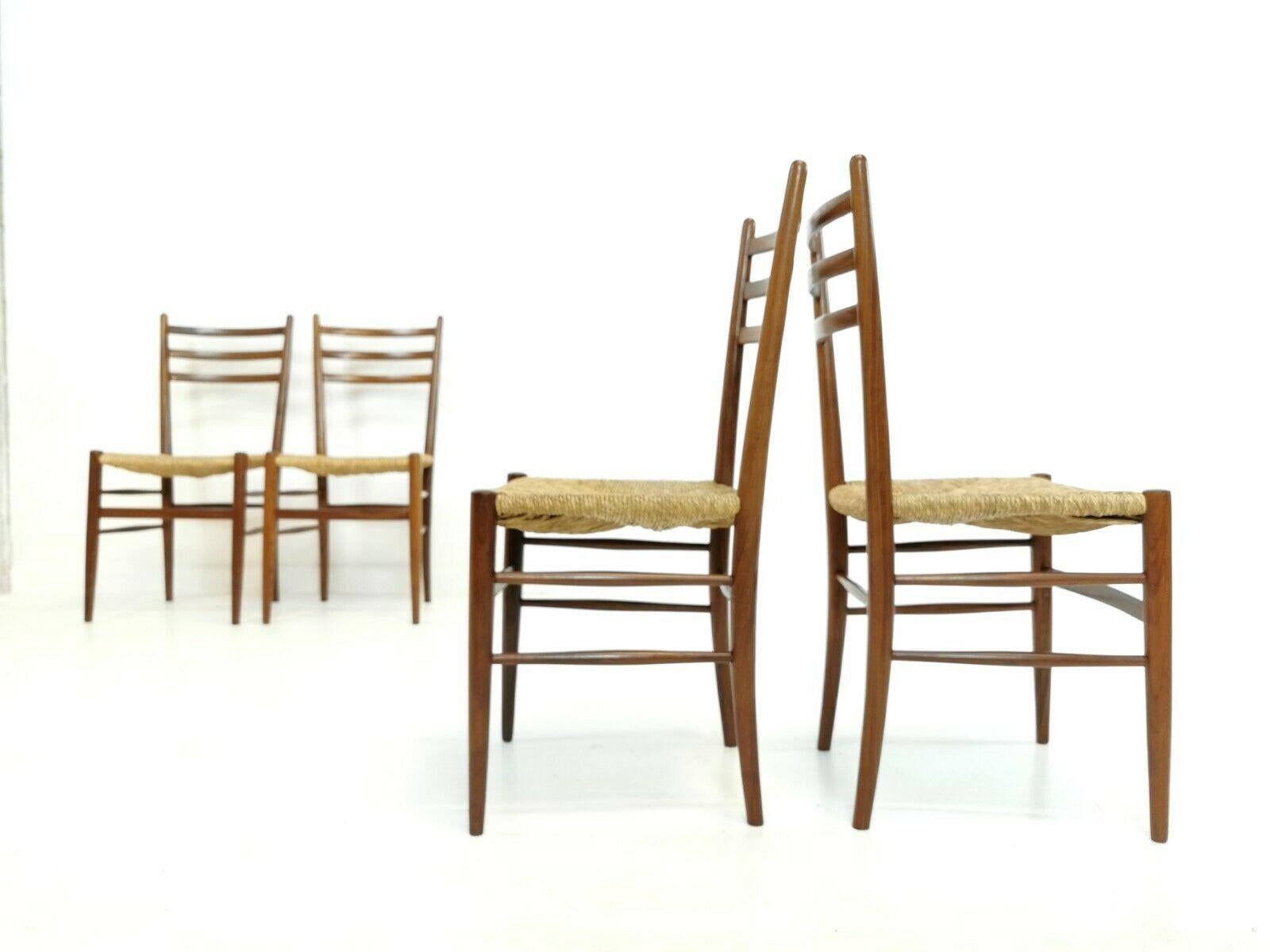 Mouse over image to zoom Italian Teak Dining Chairs-with Rush Seats, Vintage 2