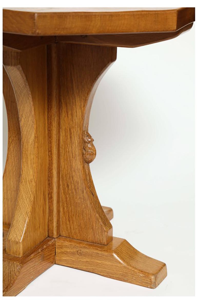 English Mouseman Octagonal Side Table For Sale