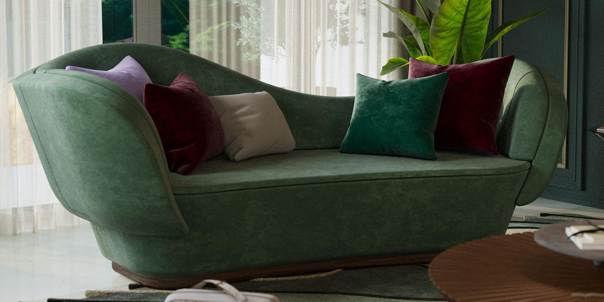 Mousgoum Two-Seat Sofa by Alma De Luce For Sale 1