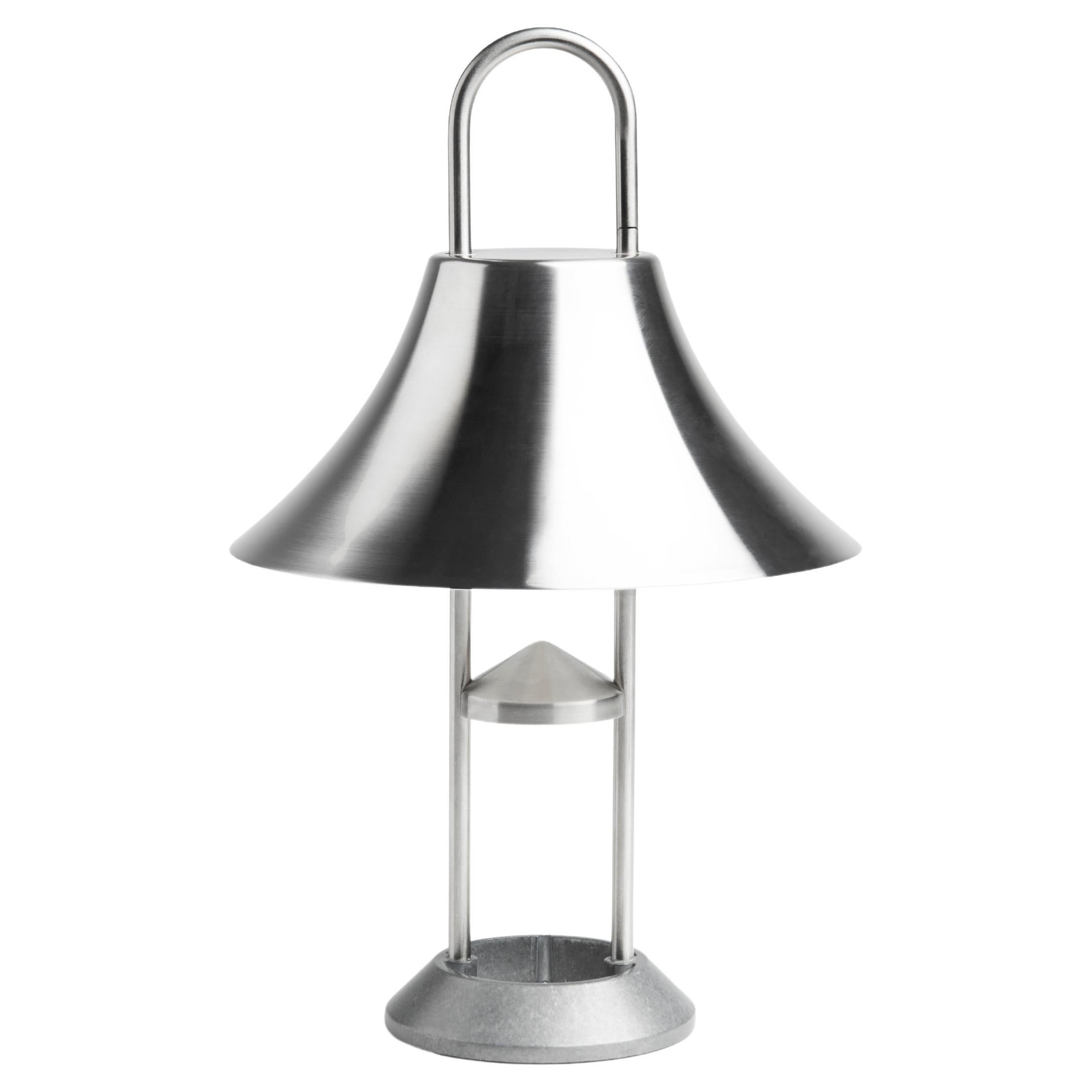 Mousqueton Portable Lamp - Brushed Stainless Steel by Inga Sempé for Hay For Sale