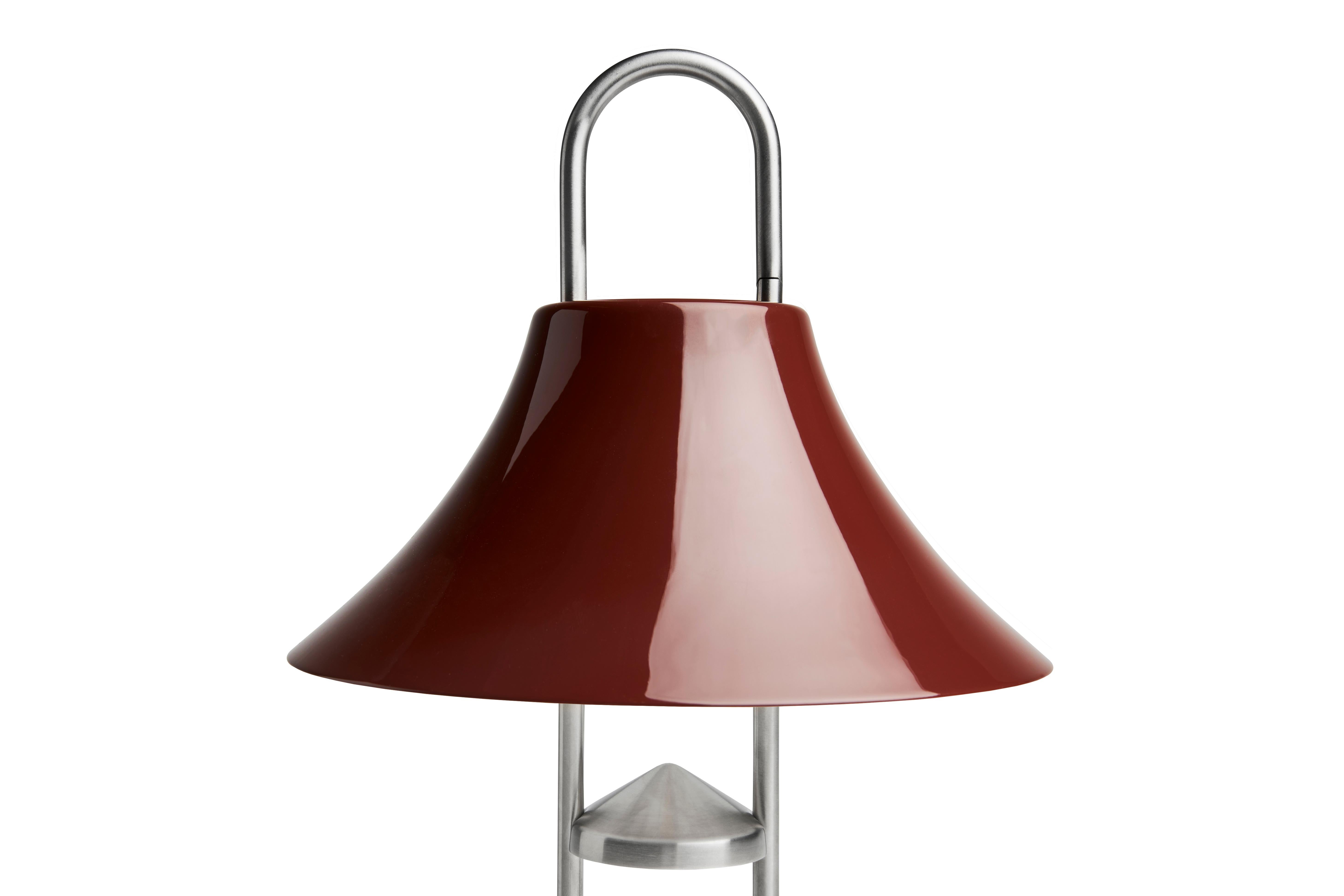 Scandinavian Modern Mousqueton Portable Lamp - Iron Red by Inga Sempé for Hay For Sale