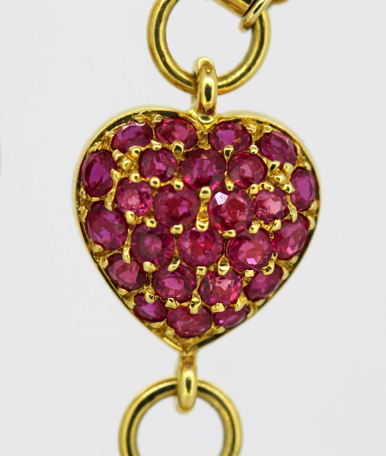 Moussaieff 18 Karat Gold Ladies Necklace Pendant Watch with Diamonds and Rubies 1
