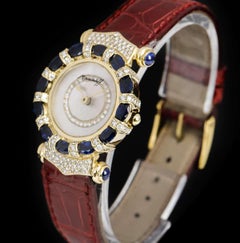 Moussaieff Elegance Gold Mother-of-Pearl Dial Sapphire and Diamond Quartz Watch