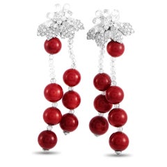 Moussaieff Gold 72.59 Carat Diamond & Coral Necklace Bracelet, Earring, Ring Set