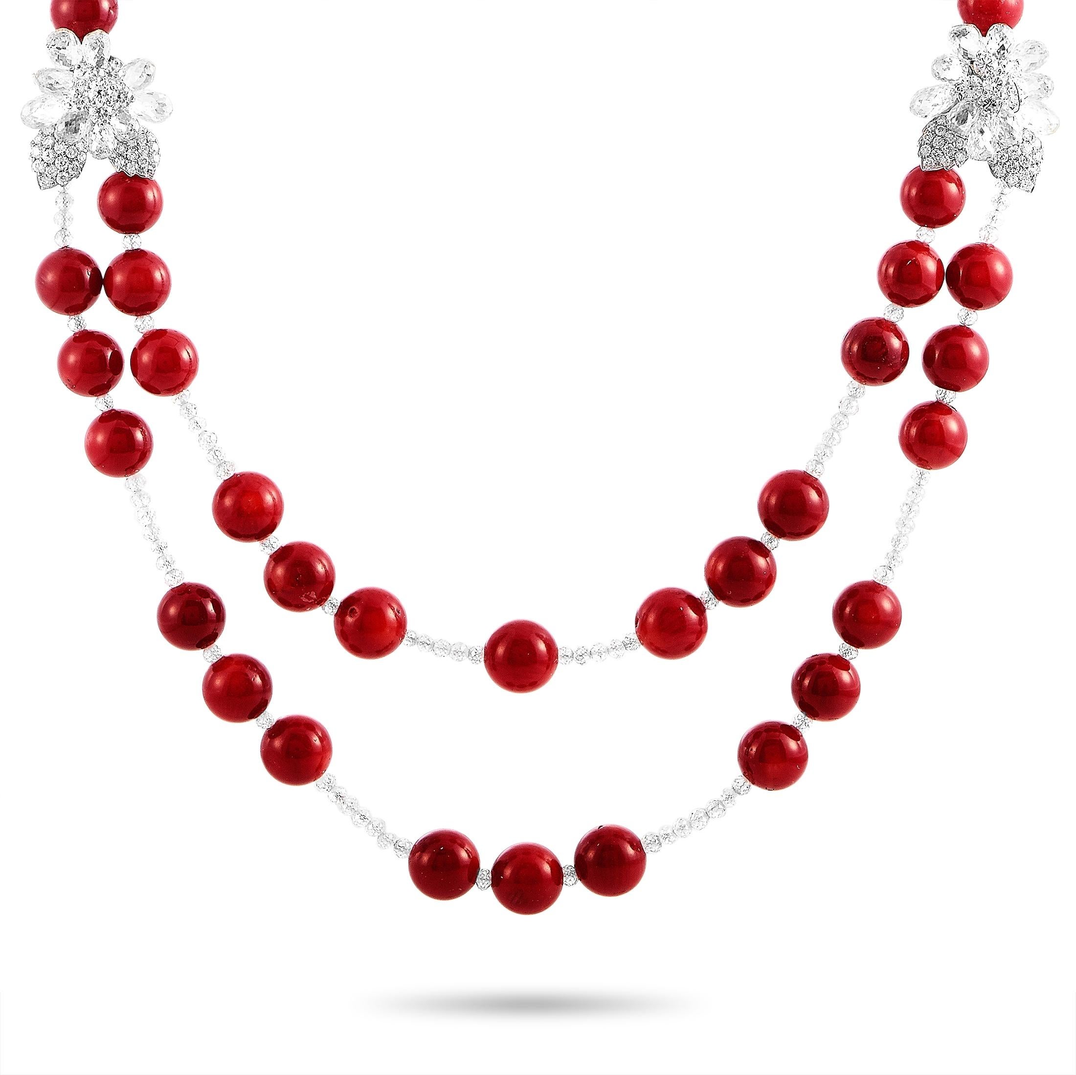 Moussaieff Gold 72.59 Carat Diamond & Coral Necklace Bracelet, Earring, Ring Set 3