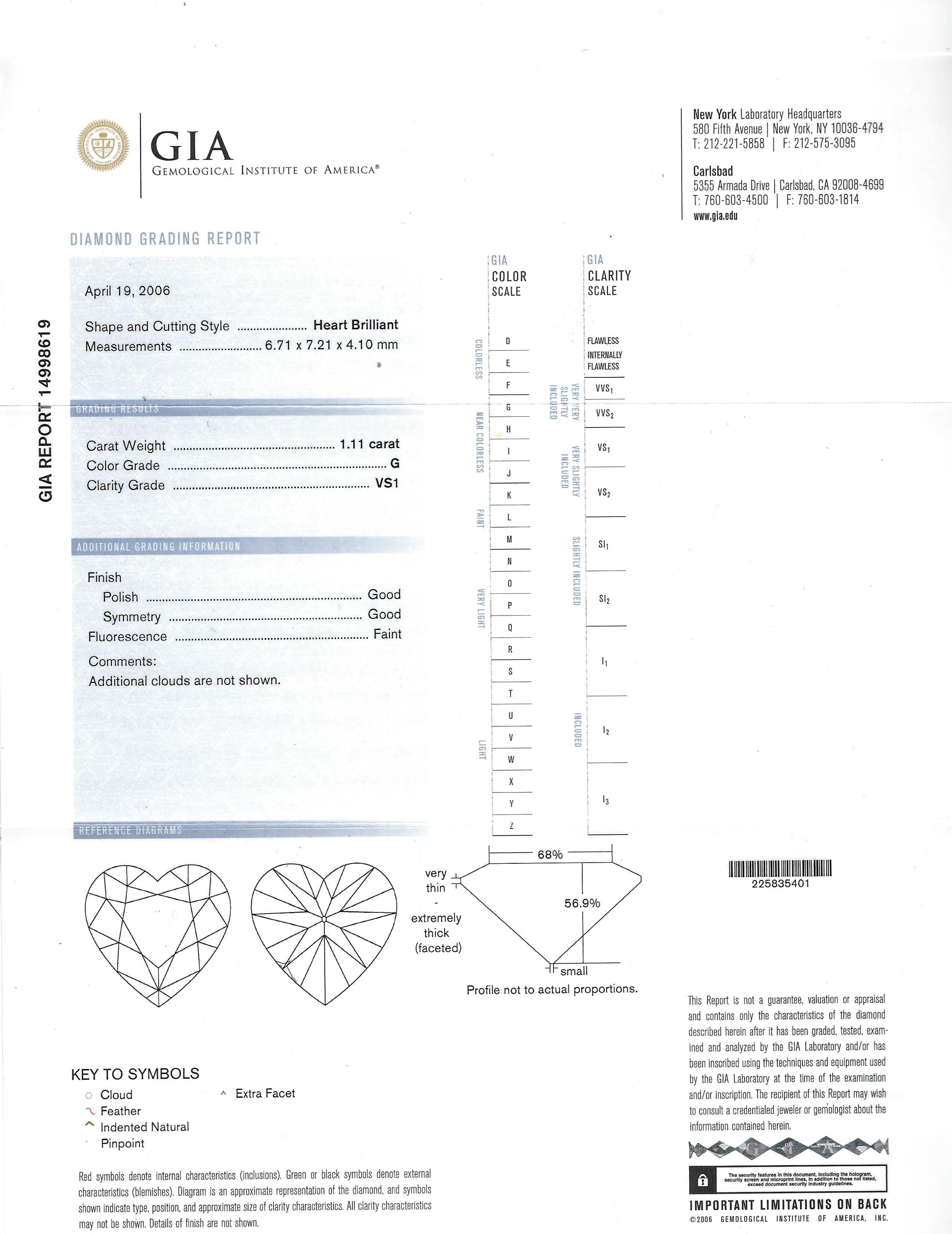 Moussaieff Heart Diamond Platinum Dangle Earrings GIA For Sale 7