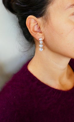 Moussaieff Heart Diamond Platinum Dangle Earrings GIA