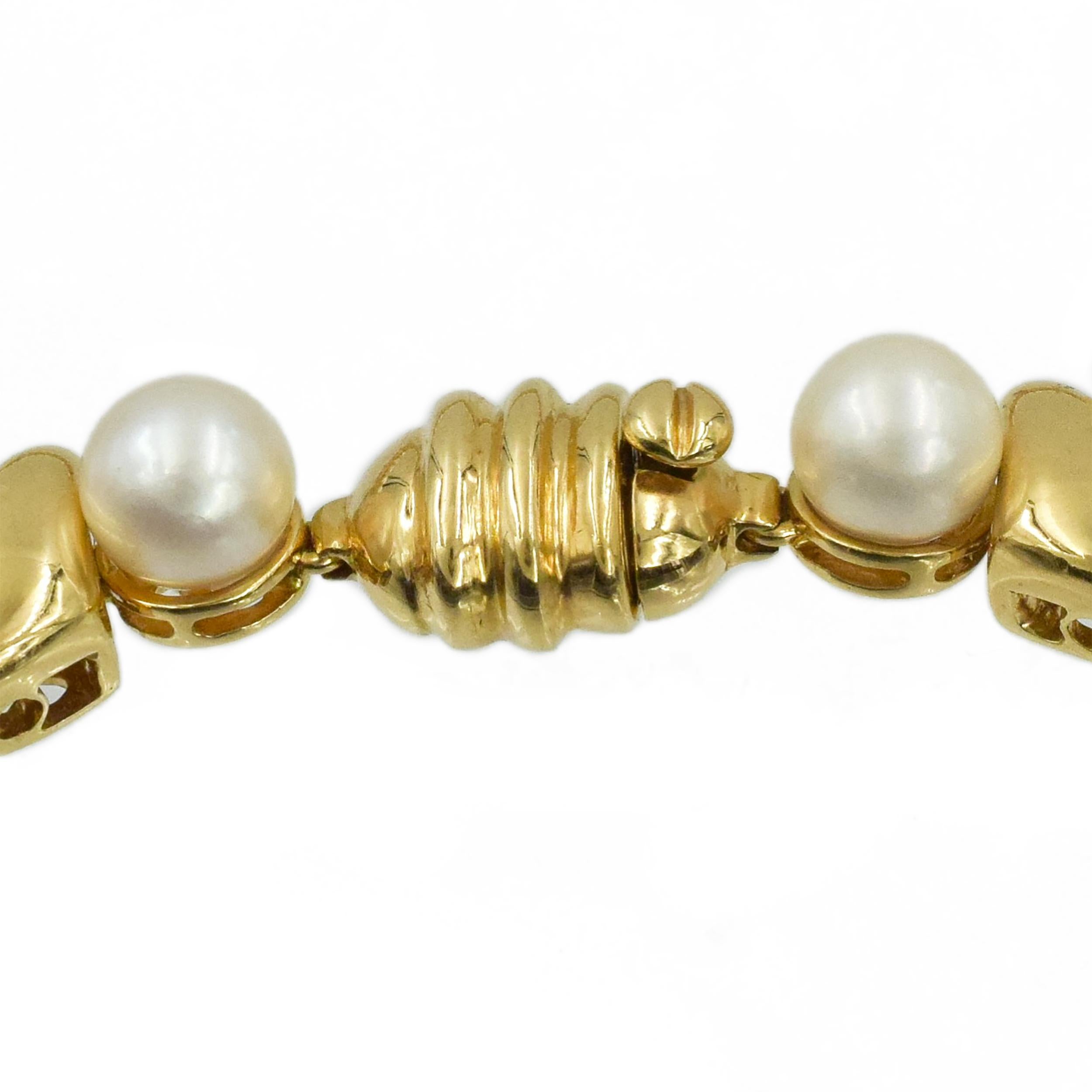 Moussaieff  Perlen-, Diamant- und Edelstein-Halskette und Ohrring in 18k im Angebot 9