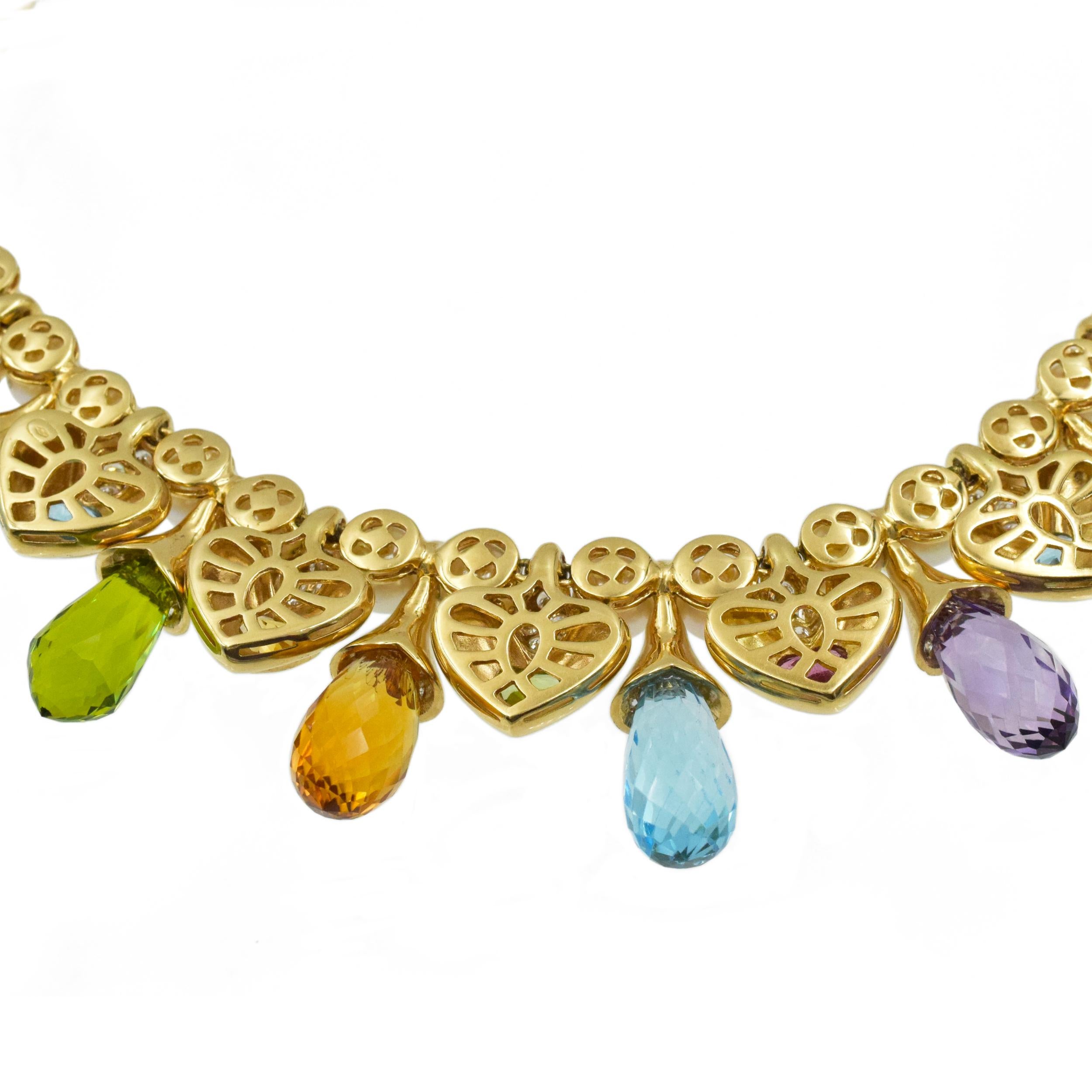 Moussaieff, édition limitée  Collier et boucles d'oreilles en or 18 carats avec perles, diamants et pierres précieuses en vente 4