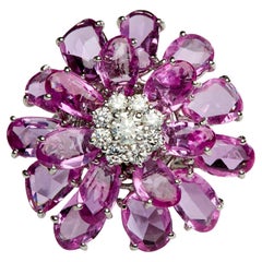 Moussaieff Pink Sapphire and Diamond Flower Ring