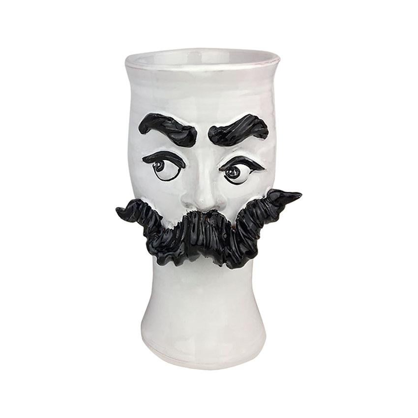 Jarrón de Cerámica Handamde Bigotes Italiano en venta