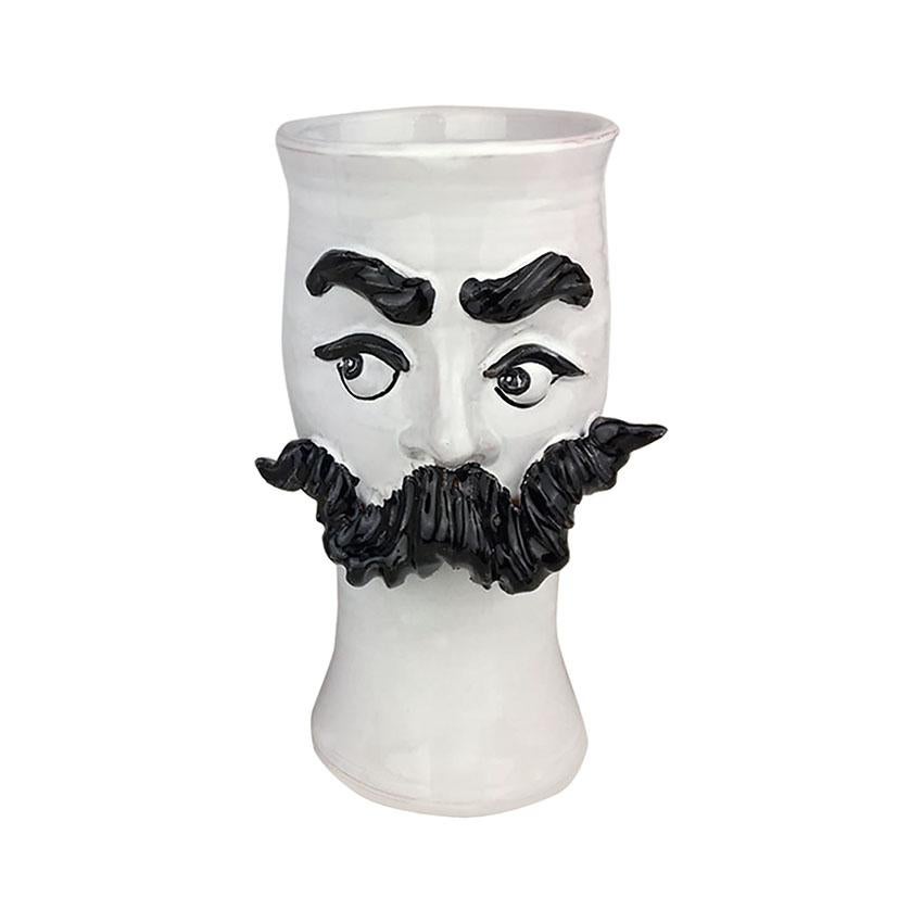 Moustached Handamde Ceramic Vase In New Condition For Sale In ROCCAVIVARA CB, IT