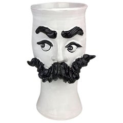 Moustached Handamde Ceramic Vase
