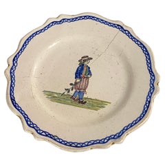 Moustier Faïence Plate, France 19th Century