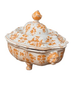 Moustiers Faience footed tureen and cover, c. 1760.