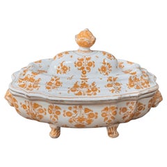 Moustiers Faience footed tureen and cover, c. 1760.