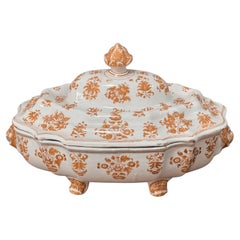 Moustiers Faience footed tureen and cover, c. 1760, France