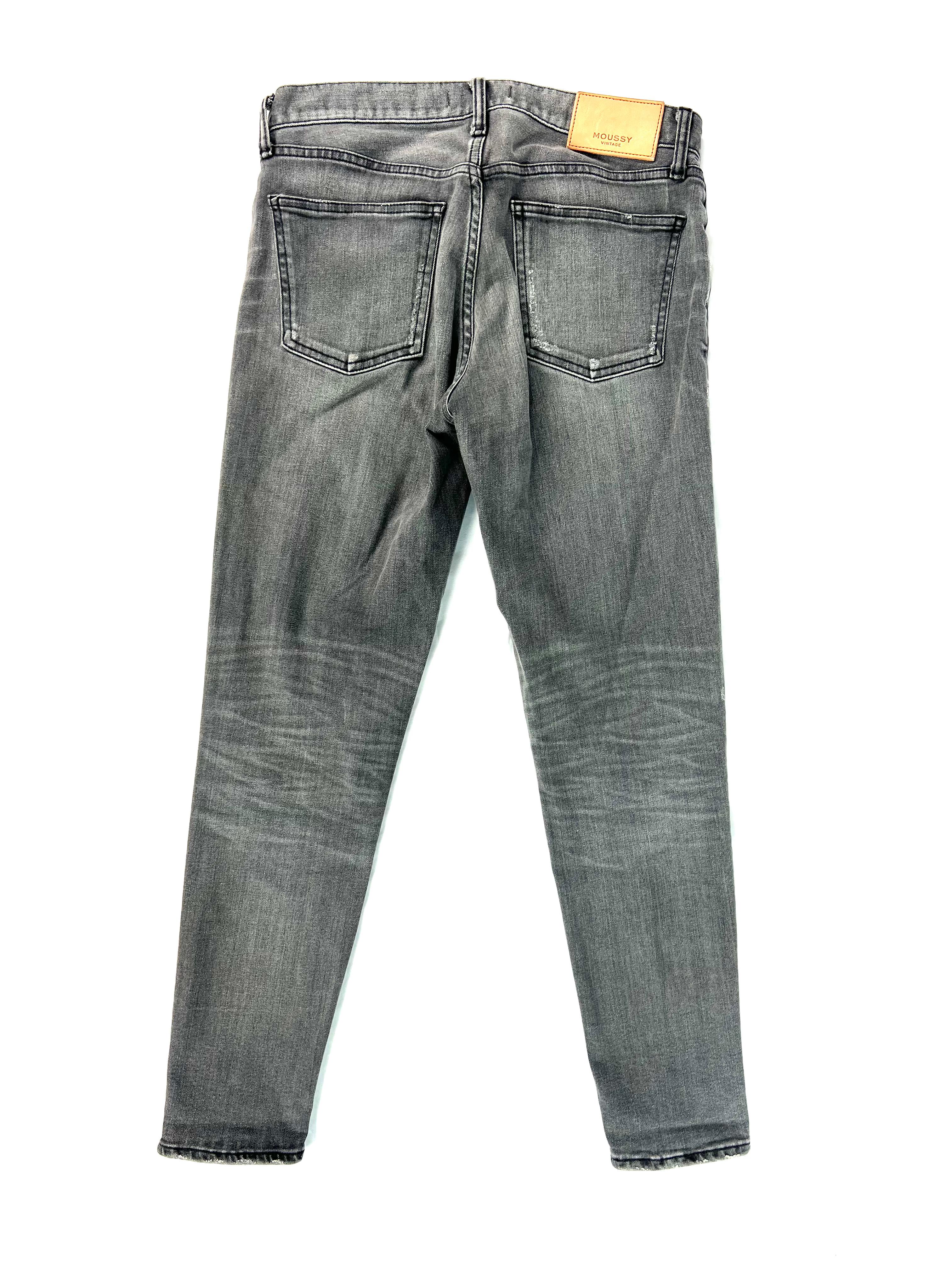 Black Mousy Vintage Grey Skinny Denim Jean Pants, Size 27 For Sale