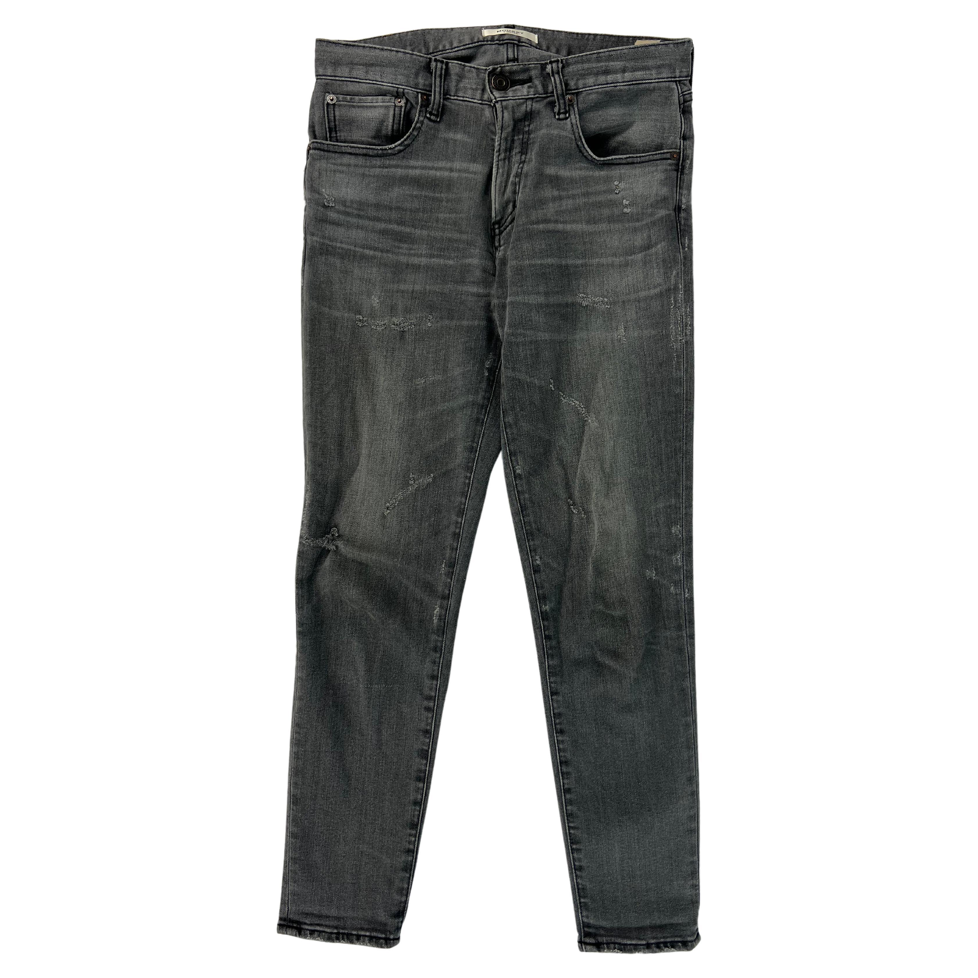 Mousy Vintage Grey Skinny Denim Jean Pants, Size 27 For Sale