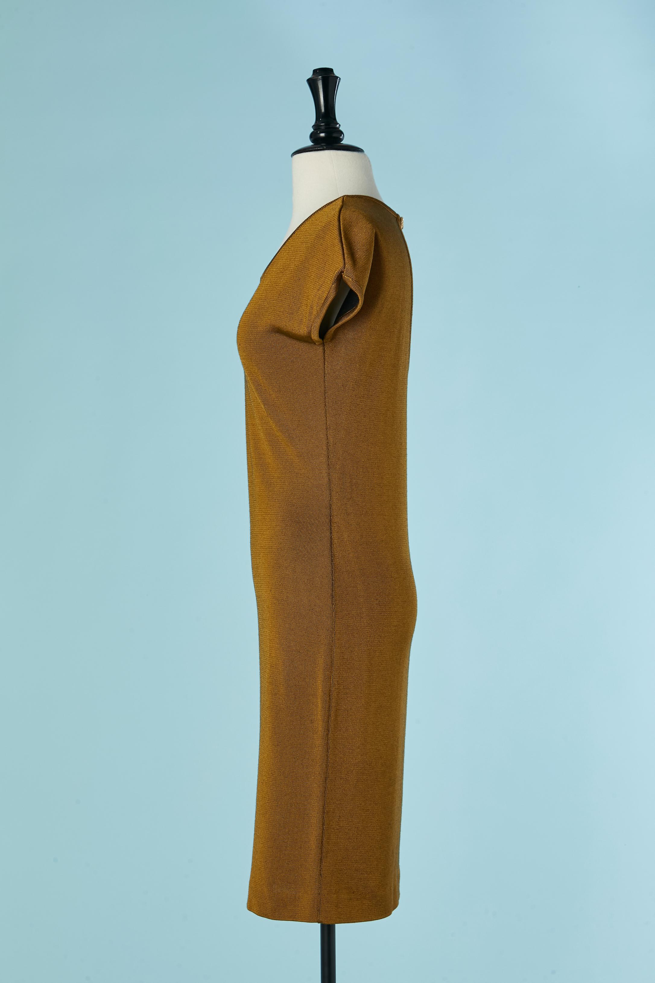 Marrone Abito da cocktail in maglia Moutard Guy Laroche in vendita