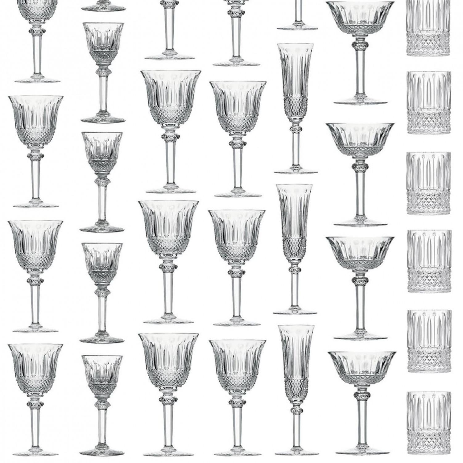 Set di 40 bicchieri di cristallo soffiati a bocca e tagliati a mano, Tommy Saint Louis, 1970 in vendita 3