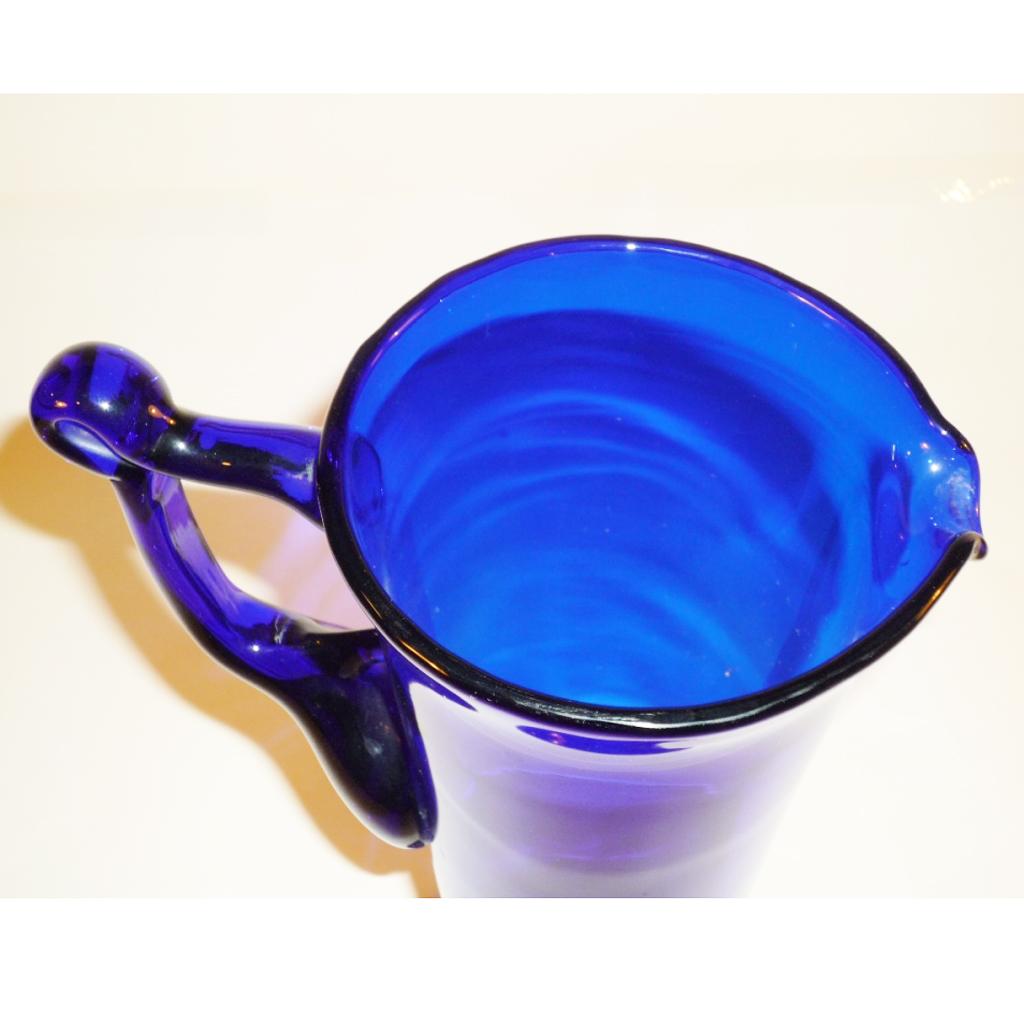 Early 19th Century Mouth-Blown Biedermeier Jug Made of Cobalt Glass, First Half of the 19th Century For Sale