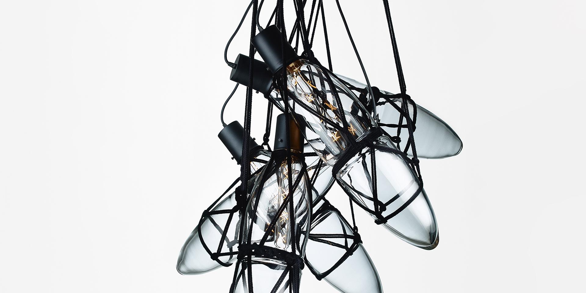 Mouth-Blown Crystal Glass Pendant, Shibari by Kateřina Handlová for Bomma For Sale 1