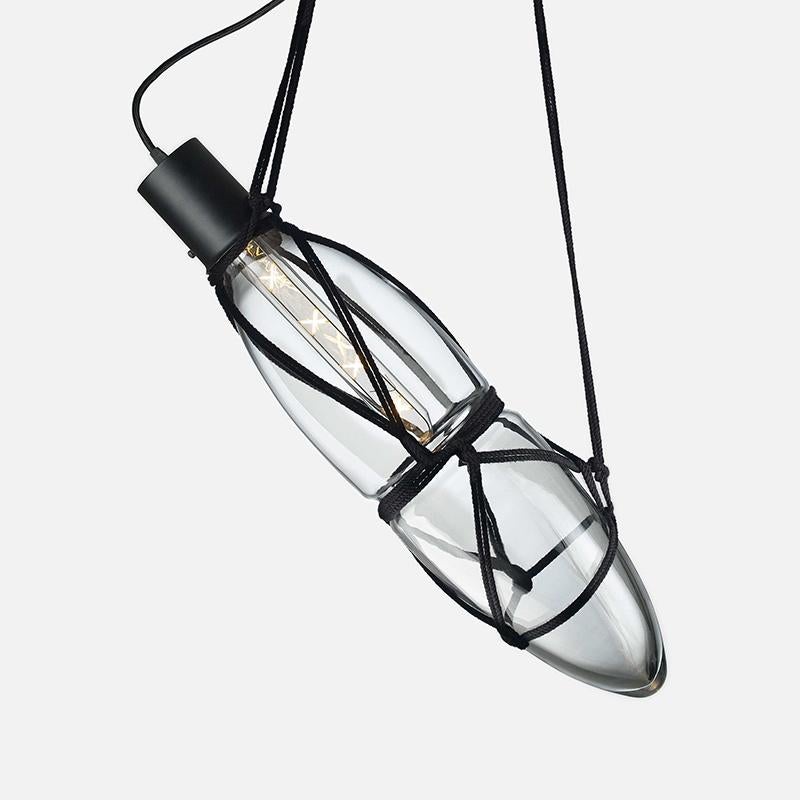 Modern Mouth-Blown Crystal Glass Pendant, Shibari by Kateřina Handlová for Bomma For Sale