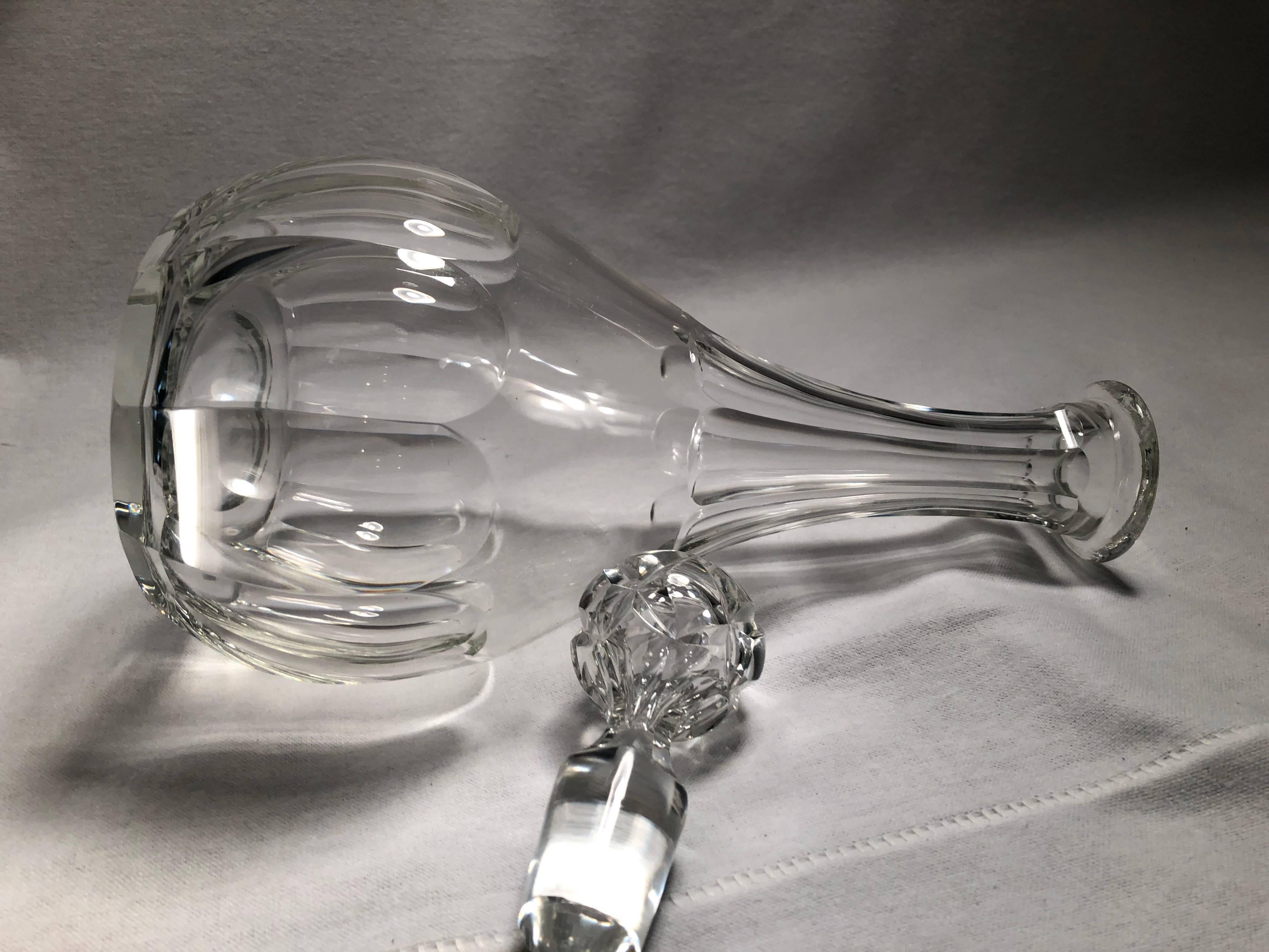 American Mouth Blown Crystal Wine Decanter For Sale