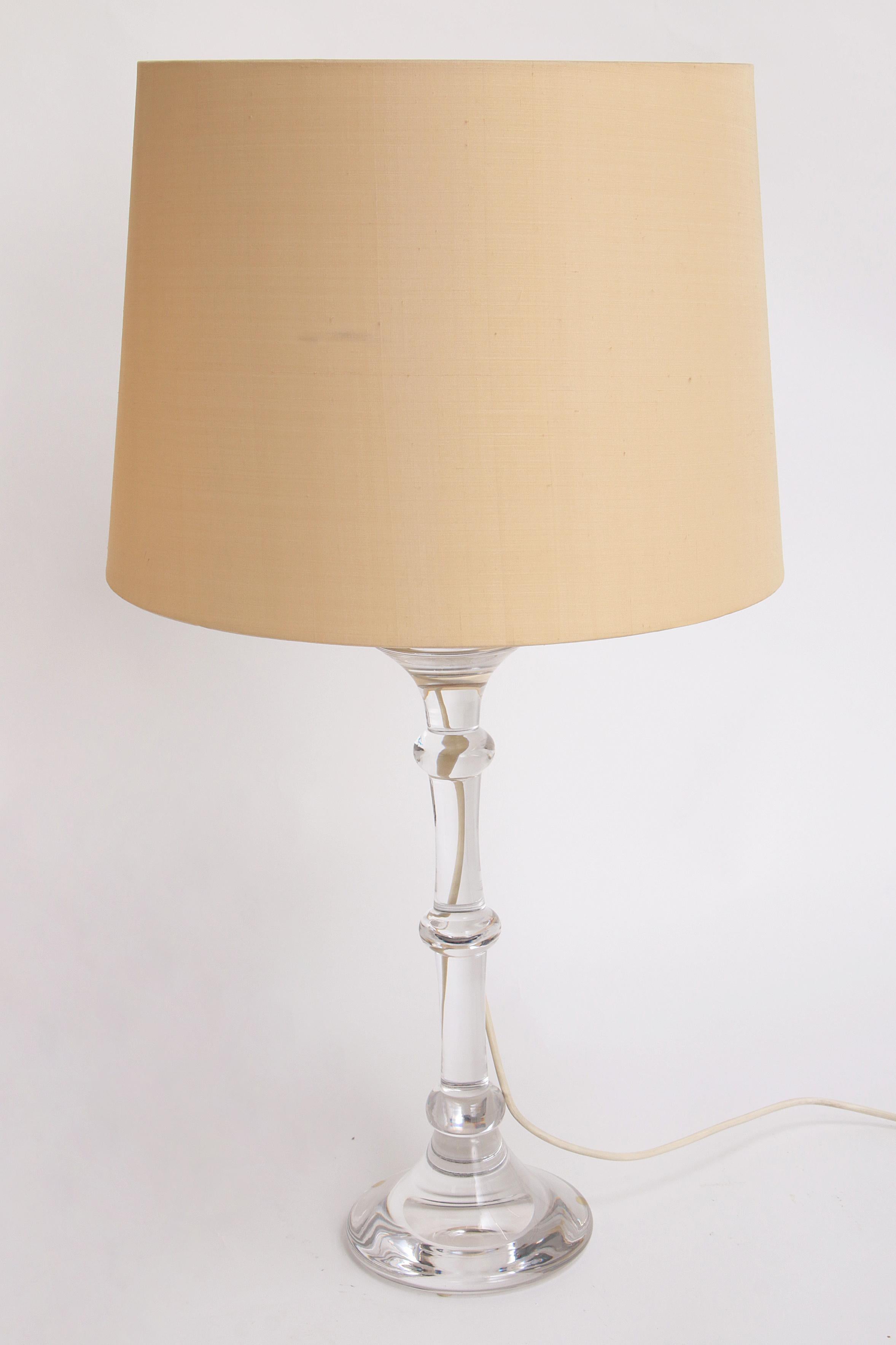 Mid-20th Century Ingo Maurer, Glass Table lampst with cream lampshades 1960 Mouth-blown For Sale