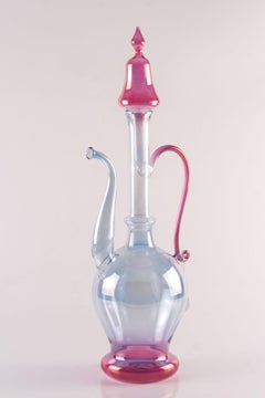 Mouth Blown Glass Bottle by Parise Vetro, Italy