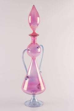 Mouth Blown Glass Bottle by Parise Vetro, Italy
