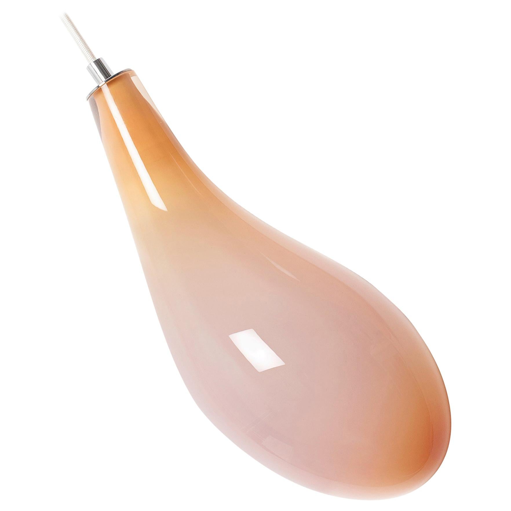 Mouth Blown Glass Lamp in Orange, Leech by Stoft, 2017 For Sale